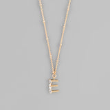 Gold Crystal Initial Necklace-Jewelry - Necklaces-Golden Stella-Peachy Keen Boutique, Women's Fashion Boutique, Located in Cape Girardeau and Dexter, MO