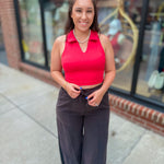 Tina Collared Cropped Sports Tank-Shirts & Tops-Rae Mode-Peachy Keen Boutique, Women's Fashion Boutique, Located in Cape Girardeau and Dexter, MO