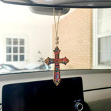 Stained Glass Acrylic Cross Rearview Mirror Charm-Home - Faith Based-Ashley Lariscy-Peachy Keen Boutique, Women's Fashion Boutique, Located in Cape Girardeau and Dexter, MO