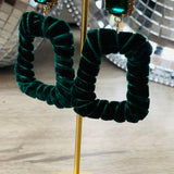 Taylor Velvet Rhinestone Earrings, Emerald-Jewelry - Earrings-Qingdao Dadongsheng Jewelry Co.-Peachy Keen Boutique, Women's Fashion Boutique, Located in Cape Girardeau and Dexter, MO