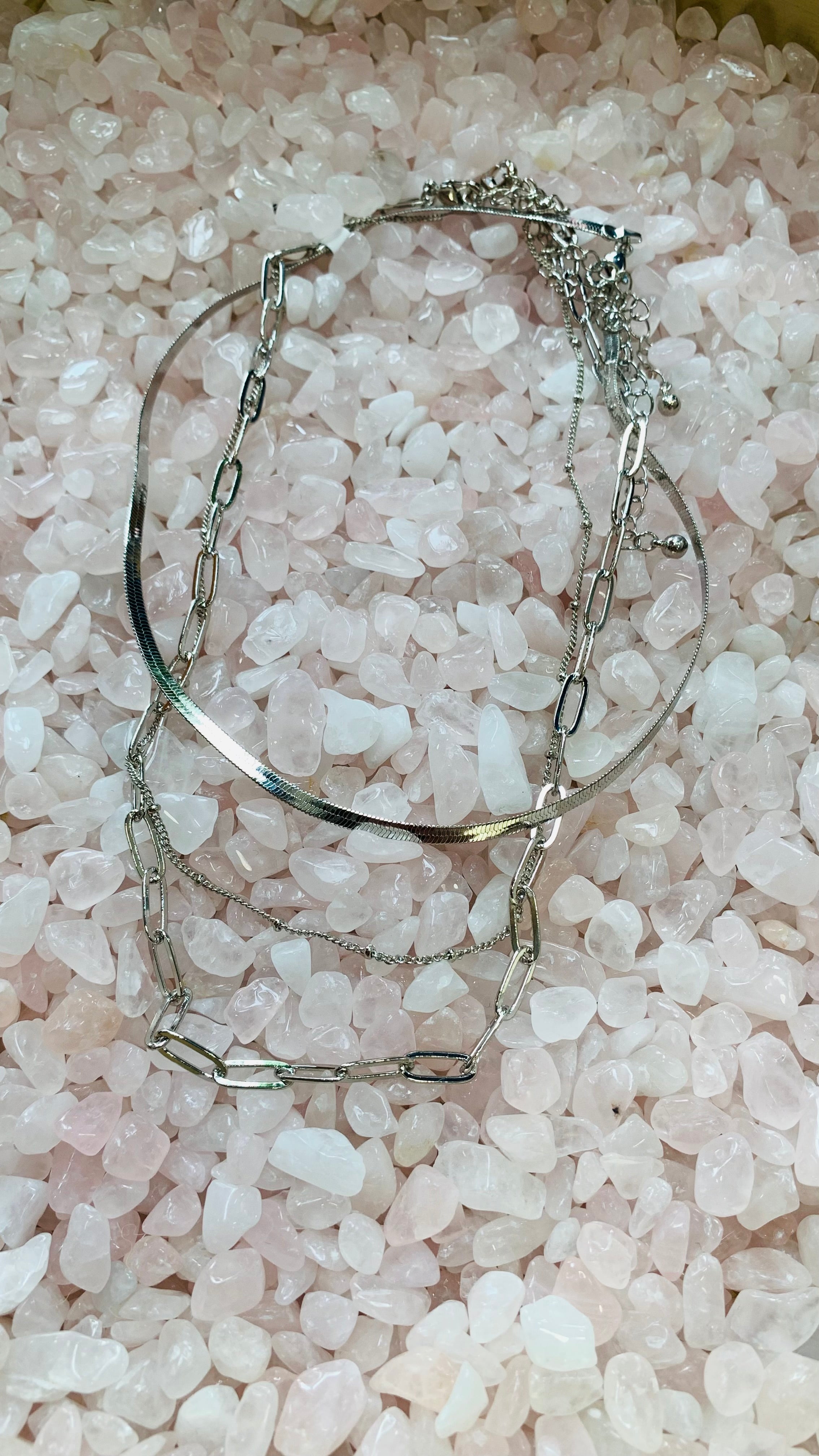 Reese Silver Tri Chain Necklaces-Jewelry - Necklaces-Kenze Panne-Peachy Keen Boutique, Women's Fashion Boutique, Located in Cape Girardeau and Dexter, MO