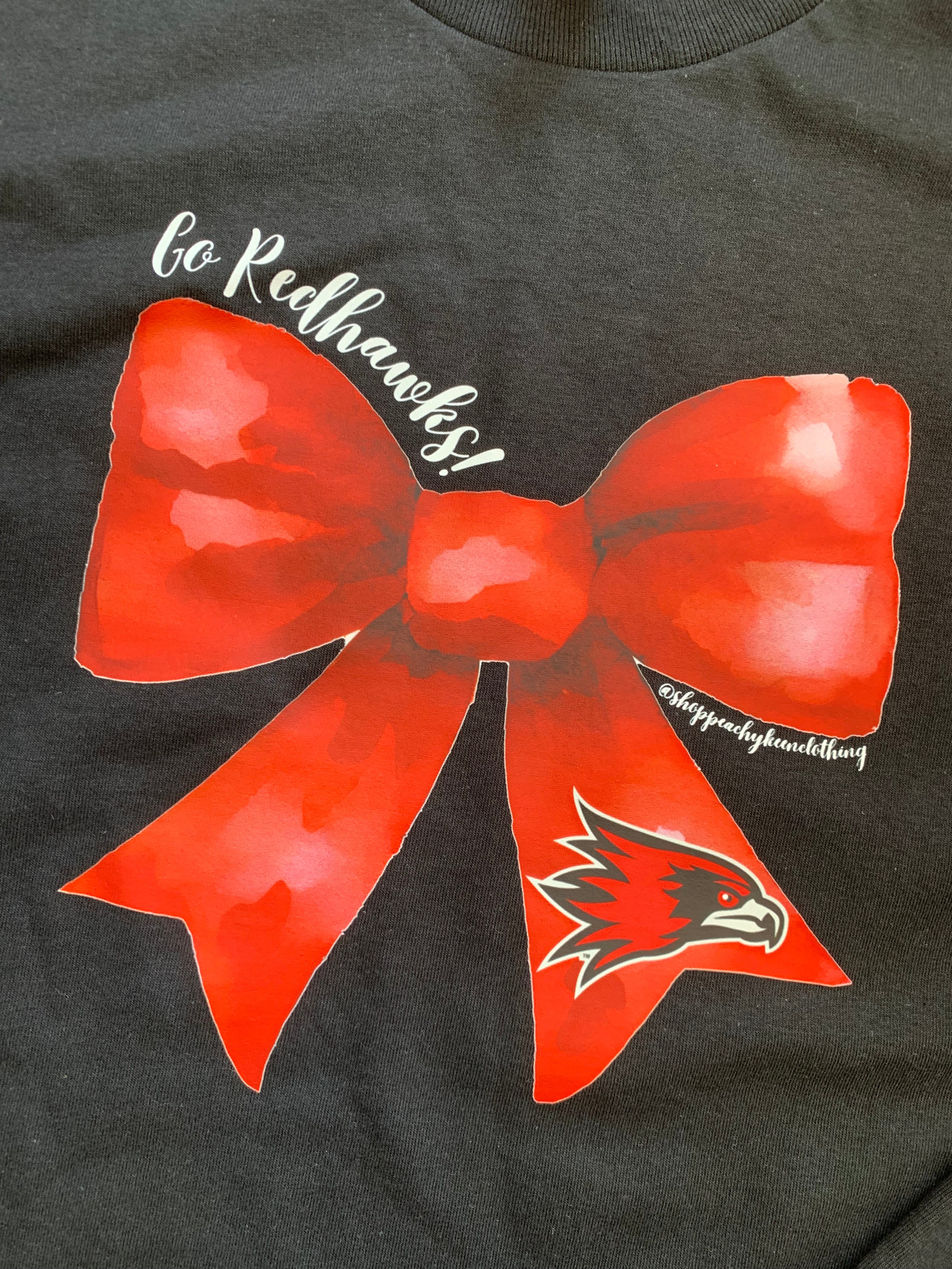 Go Redhawks Bow Long Sleeve Tee-Tops - Tees-Peachy Keen Boutique-Peachy Keen Boutique, Women's Fashion Boutique, Located in Cape Girardeau and Dexter, MO