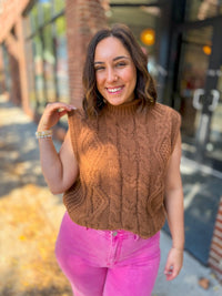 Latte Turtle Neck Knit Sweater Vest-Shirts & Tops-&Merci-Peachy Keen Boutique, Women's Fashion Boutique, Located in Cape Girardeau and Dexter, MO