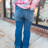 Dark Denim Flare Leg Strech Jeans-Bottoms - Denim-Anniewear-Peachy Keen Boutique, Women's Fashion Boutique, Located in Cape Girardeau and Dexter, MO