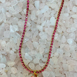 Stone Cold Heart Rhinestone Necklace, Pink-Necklaces-Qingdao Dadongsheng Jewelry Co.-Peachy Keen Boutique, Women's Fashion Boutique, Located in Cape Girardeau and Dexter, MO