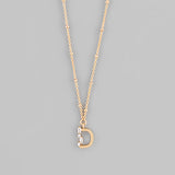 Gold Crystal Initial Necklace-Jewelry - Necklaces-Golden Stella-Peachy Keen Boutique, Women's Fashion Boutique, Located in Cape Girardeau and Dexter, MO