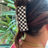 Black & White Checkered Jumbo Hair Clip-Accessories - Hair-Tracylynn Designs-Peachy Keen Boutique, Women's Fashion Boutique, Located in Cape Girardeau and Dexter, MO