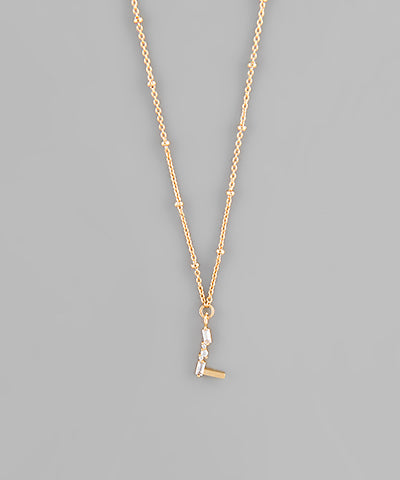 Gold Crystal Initial Necklace-initial necklaces-Golden Stella-Peachy Keen Boutique, Women's Fashion Boutique, Located in Cape Girardeau and Dexter, MO