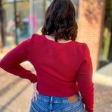 Merlot Square Neck Top-Tops-ee:some-Peachy Keen Boutique, Women's Fashion Boutique, Located in Cape Girardeau and Dexter, MO