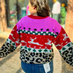 Colorblock Leopard Holiday Sweater-Tops - Sweaters-Anniewear-Peachy Keen Boutique, Women's Fashion Boutique, Located in Cape Girardeau and Dexter, MO