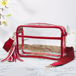 Game Day Clear Cross Body Bag | Red-Bags - Purses & Handbags-Jocelyn-Peachy Keen Boutique, Women's Fashion Boutique, Located in Cape Girardeau and Dexter, MO