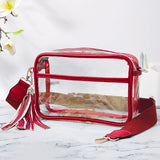 Game Day Clear Cross Body Bag | Red-Bags - Purses & Handbags-Jocelyn-Peachy Keen Boutique, Women's Fashion Boutique, Located in Cape Girardeau and Dexter, MO