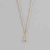 Gold Crystal Initial Necklace-Jewelry - Necklaces-Golden Stella-Peachy Keen Boutique, Women's Fashion Boutique, Located in Cape Girardeau and Dexter, MO