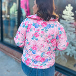 Pink Floral Quilted Jacket-Outerwear - Jackets-Fantastic Fawn-Peachy Keen Boutique, Women's Fashion Boutique, Located in Cape Girardeau and Dexter, MO