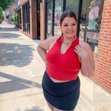 Tina Collared Cropped Sports Tank-Shirts & Tops-Rae Mode-Peachy Keen Boutique, Women's Fashion Boutique, Located in Cape Girardeau and Dexter, MO