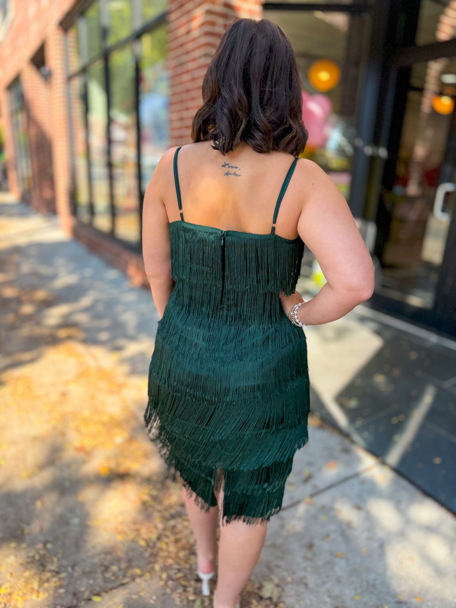 Daisy Fringe Emerald Green Dress-Dresses-Gilli-Peachy Keen Boutique, Women's Fashion Boutique, Located in Cape Girardeau and Dexter, MO