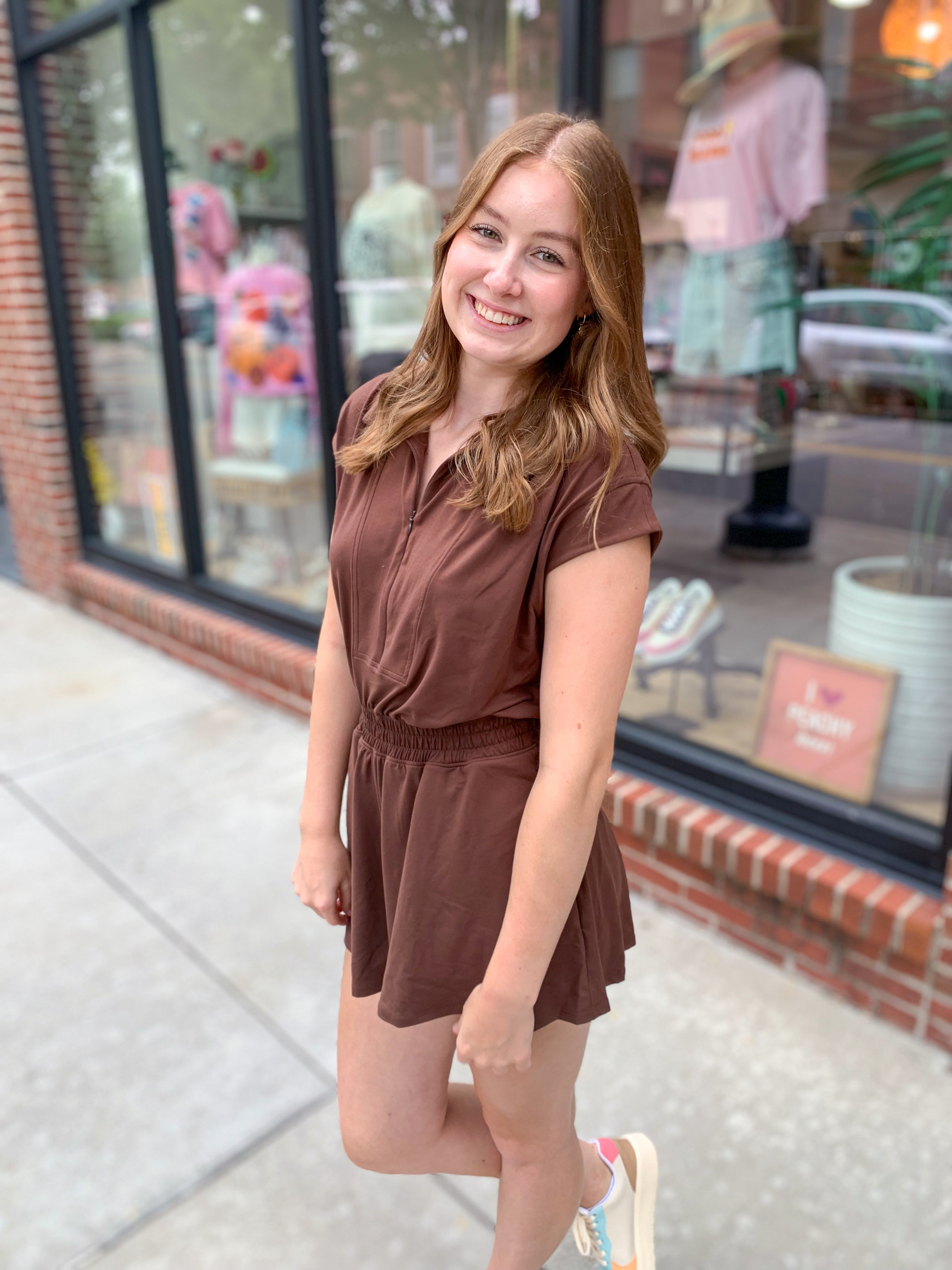 Coffee Run Tennis Romper-Jumpsuits & Rompers-Rae Mode-Peachy Keen Boutique, Women's Fashion Boutique, Located in Cape Girardeau and Dexter, MO