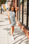 HIDDEN | Halter Top Denim Dress-181 Casual Dress-Hidden-Peachy Keen Boutique, Women's Fashion Boutique, Located in Cape Girardeau and Dexter, MO