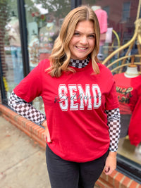 Round the Track Checkered Mesh Top-Shirts & Tops-Sterling Creek-Peachy Keen Boutique, Women's Fashion Boutique, Located in Cape Girardeau and Dexter, MO