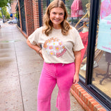 Hot Pink Distressed Hem Jeans-Bottoms - Denim-Zenana-Peachy Keen Boutique, Women's Fashion Boutique, Located in Cape Girardeau and Dexter, MO