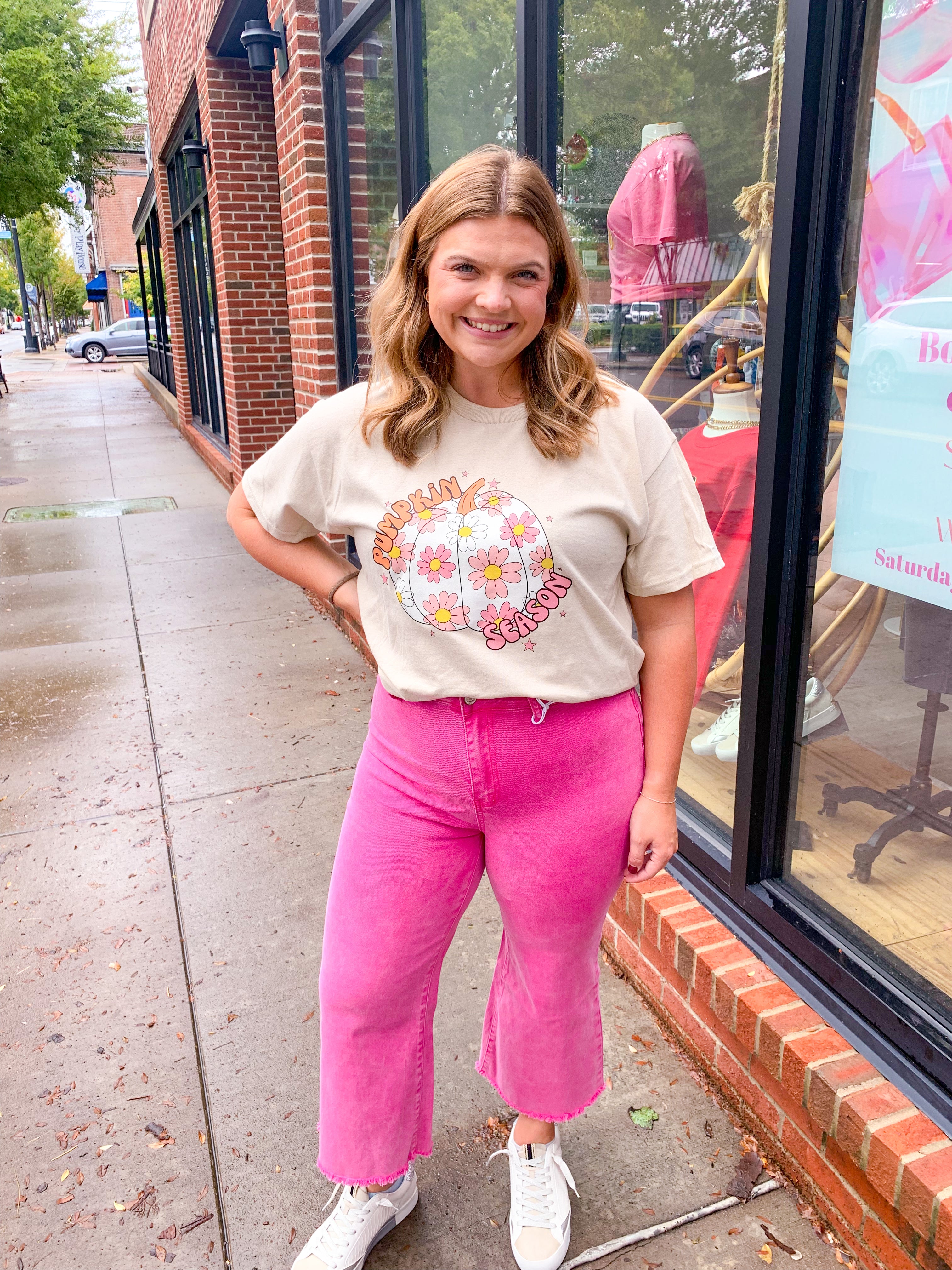 Hot Pink Distressed Hem Jeans-Bottoms - Denim-Zenana-Peachy Keen Boutique, Women's Fashion Boutique, Located in Cape Girardeau and Dexter, MO