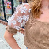 Myra Floral Sleeve Top-Tops-So Me-Peachy Keen Boutique, Women's Fashion Boutique, Located in Cape Girardeau and Dexter, MO