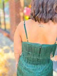 Daisy Fringe Emerald Green Dress-Dresses-Gilli-Peachy Keen Boutique, Women's Fashion Boutique, Located in Cape Girardeau and Dexter, MO