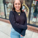 Beth Cable Knit Sweater Top-Shirts & Tops-Gilli-Peachy Keen Boutique, Women's Fashion Boutique, Located in Cape Girardeau and Dexter, MO