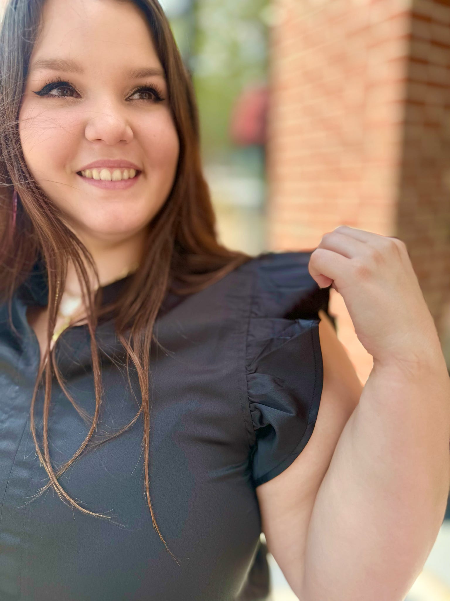 Annie Black Flutter Sleeve Top-Tops - Blouses-Anniewear-Peachy Keen Boutique, Women's Fashion Boutique, Located in Cape Girardeau and Dexter, MO