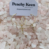 Mary Gold Hoop Cross Earrings-Jewelry - Earrings-Haute Mess Jewelry-Peachy Keen Boutique, Women's Fashion Boutique, Located in Cape Girardeau and Dexter, MO