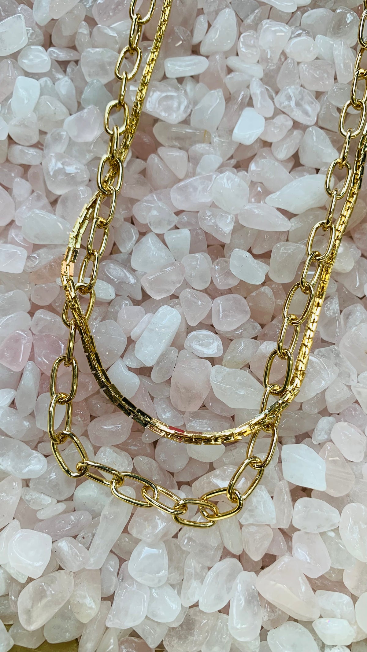 Tamara Double Gold Chain Necklace-Necklace-Kenze Panne-Peachy Keen Boutique, Women's Fashion Boutique, Located in Cape Girardeau and Dexter, MO