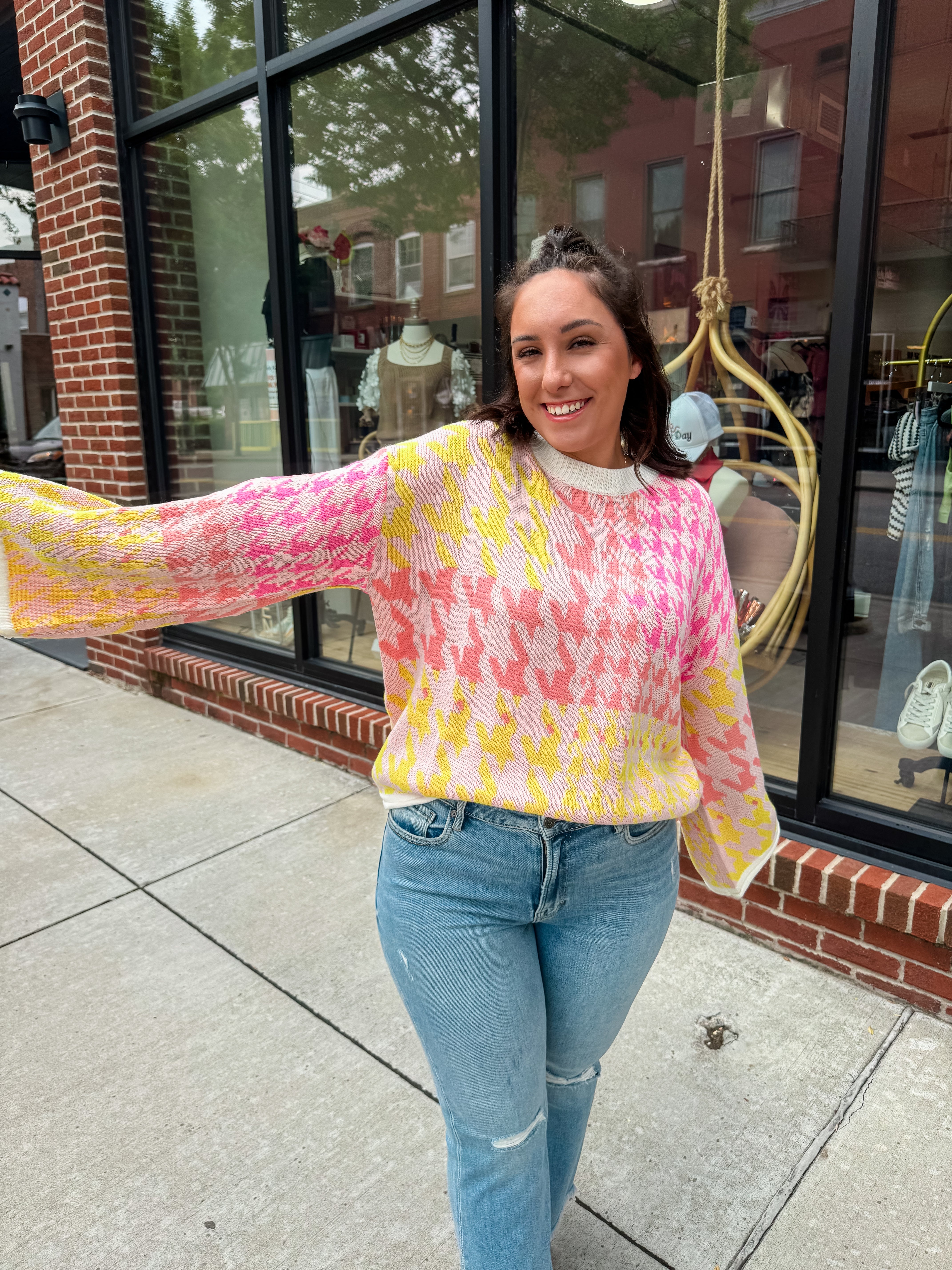 Citrus Crush Bell Sleeve Sweater-Tops - Sweaters-J.nna-Peachy Keen Boutique, Women's Fashion Boutique, Located in Cape Girardeau and Dexter, MO