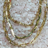 Shayla Tri Chain Gold Necklaces-Jewelry - Necklaces-Kenze Panne-Peachy Keen Boutique, Women's Fashion Boutique, Located in Cape Girardeau and Dexter, MO