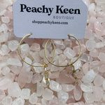 Mary Gold Hoop Cross Earrings-Jewelry - Earrings-Haute Mess Jewelry-Peachy Keen Boutique, Women's Fashion Boutique, Located in Cape Girardeau and Dexter, MO