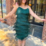 Daisy Fringe Emerald Green Dress-Dresses-Gilli-Peachy Keen Boutique, Women's Fashion Boutique, Located in Cape Girardeau and Dexter, MO