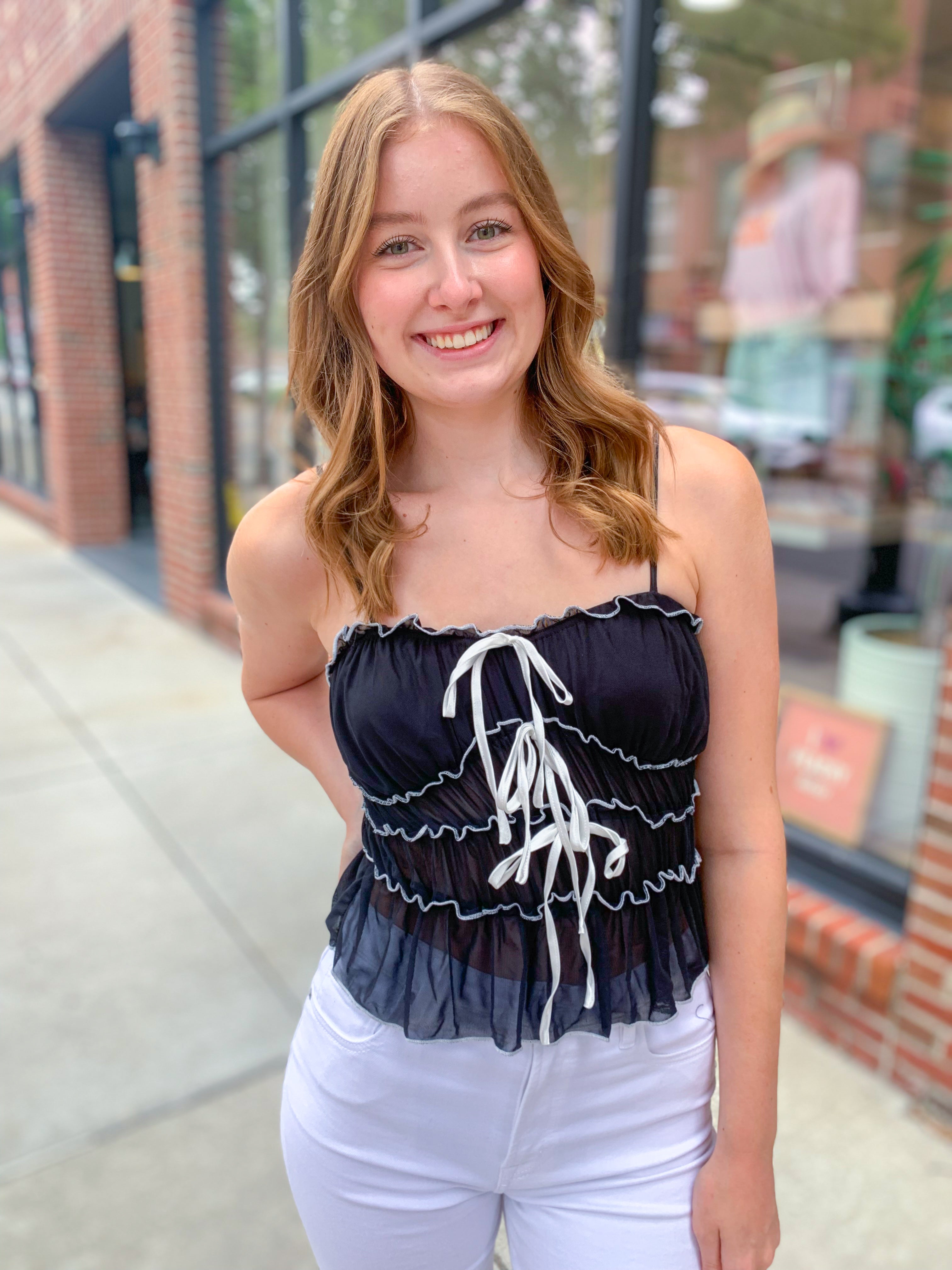 Tie the Knot Mesh Top-Tops - Tanks-So Me-Peachy Keen Boutique, Women's Fashion Boutique, Located in Cape Girardeau and Dexter, MO