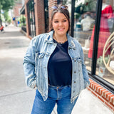 HIDDEN | Baylee Bandana Denim Jacket-Outerwear - Jackets-Hidden-Peachy Keen Boutique, Women's Fashion Boutique, Located in Cape Girardeau and Dexter, MO