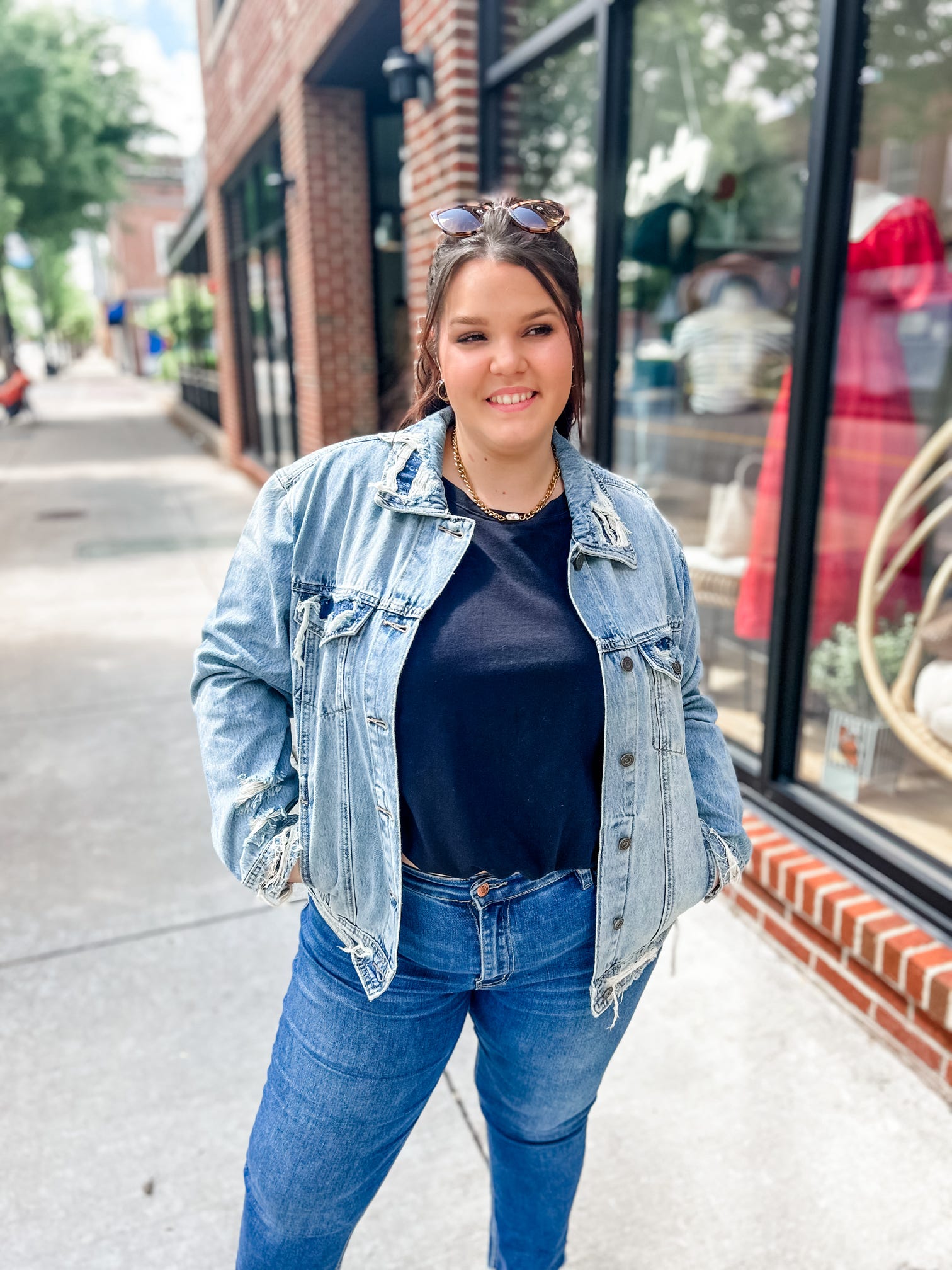 HIDDEN | Baylee Bandana Denim Jacket-Outerwear - Jackets-Hidden-Peachy Keen Boutique, Women's Fashion Boutique, Located in Cape Girardeau and Dexter, MO