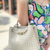 Ivory Quilted Handbag with Gold Detail-Bags - Purses & Handbags-BC-Peachy Keen Boutique, Women's Fashion Boutique, Located in Cape Girardeau and Dexter, MO