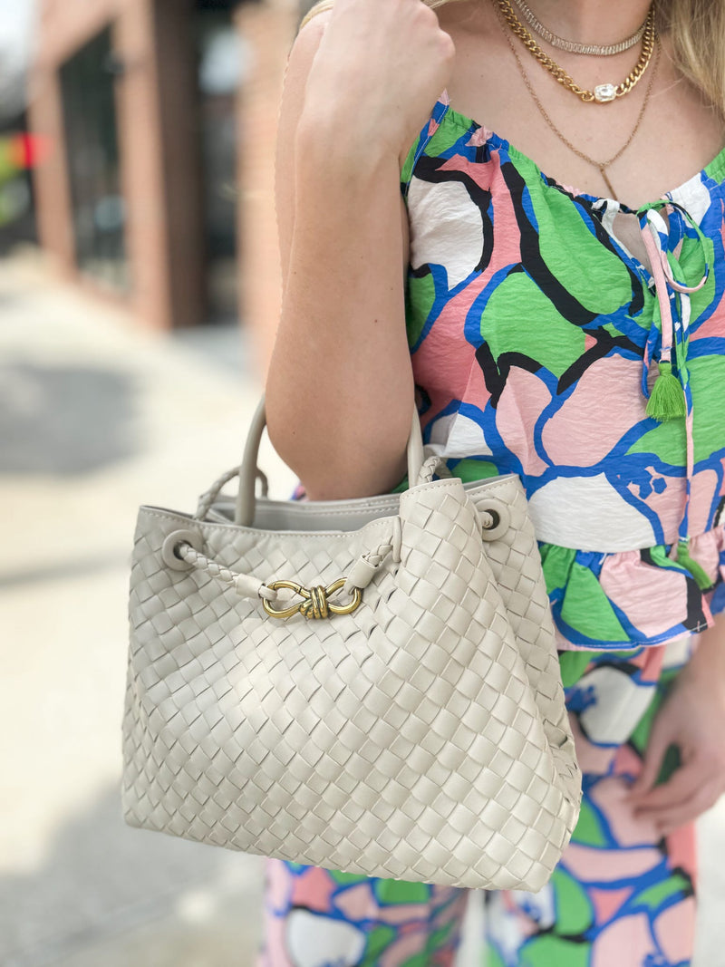 Ivory Quilted Handbag with Gold Detail-241 Purses/Wallets-BC-Peachy Keen Boutique, Women's Fashion Boutique, Located in Cape Girardeau and Dexter, MO