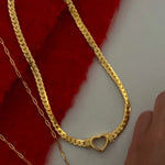 Gold Open Heart Necklace-Jewelry - Necklaces-ChanSutt Pearls-Peachy Keen Boutique, Women's Fashion Boutique, Located in Cape Girardeau and Dexter, MO