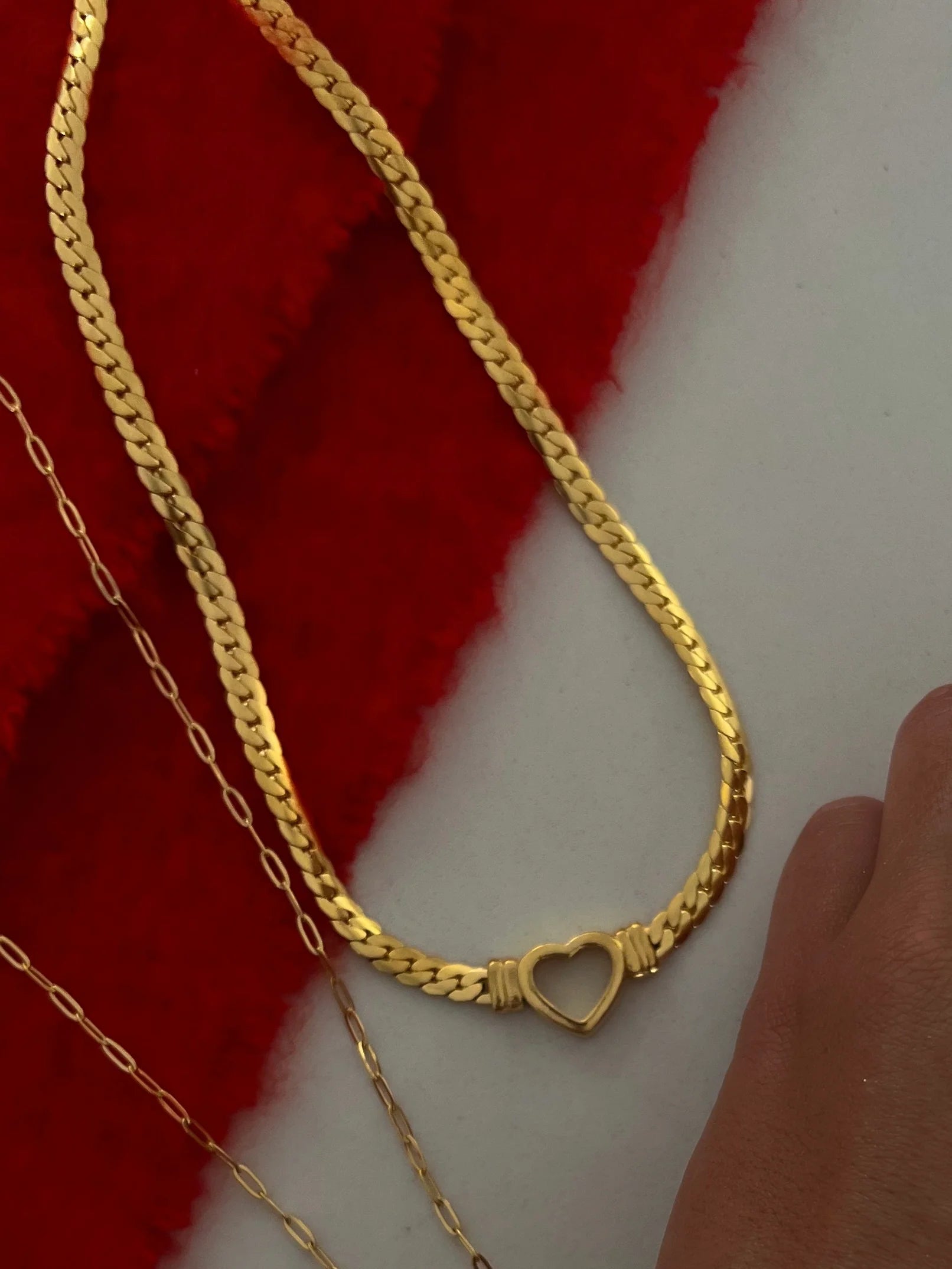 Gold Open Heart Necklace