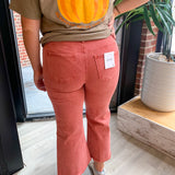 Rust Distressed Hem Jeans-Bottoms - Denim-Zenana-Peachy Keen Boutique, Women's Fashion Boutique, Located in Cape Girardeau and Dexter, MO