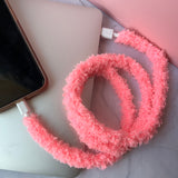 Pink Fuzzy Charging Cable-Home - Tech-Peachy Keen Boutique-Peachy Keen Boutique, Women's Fashion Boutique, Located in Cape Girardeau and Dexter, MO