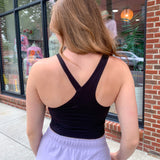 Katie Asymmetrical Strap Crop Top-Tops - Tanks-Rae Mode-Peachy Keen Boutique, Women's Fashion Boutique, Located in Cape Girardeau and Dexter, MO