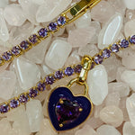 Stone Cold Heart Rhinestone Necklace, Purple-Necklaces-Qingdao Dadongsheng Jewelry Co.-Peachy Keen Boutique, Women's Fashion Boutique, Located in Cape Girardeau and Dexter, MO