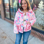 Pink Floral Quilted Jacket-Outerwear - Jackets-Fantastic Fawn-Peachy Keen Boutique, Women's Fashion Boutique, Located in Cape Girardeau and Dexter, MO