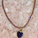 Stone Cold Heart Rhinestone Necklace, Purple-Necklaces-Qingdao Dadongsheng Jewelry Co.-Peachy Keen Boutique, Women's Fashion Boutique, Located in Cape Girardeau and Dexter, MO