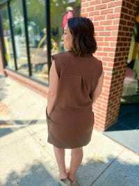 Espresso Textured Tennis Dress-Dresses-Entro-Peachy Keen Boutique, Women's Fashion Boutique, Located in Cape Girardeau and Dexter, MO