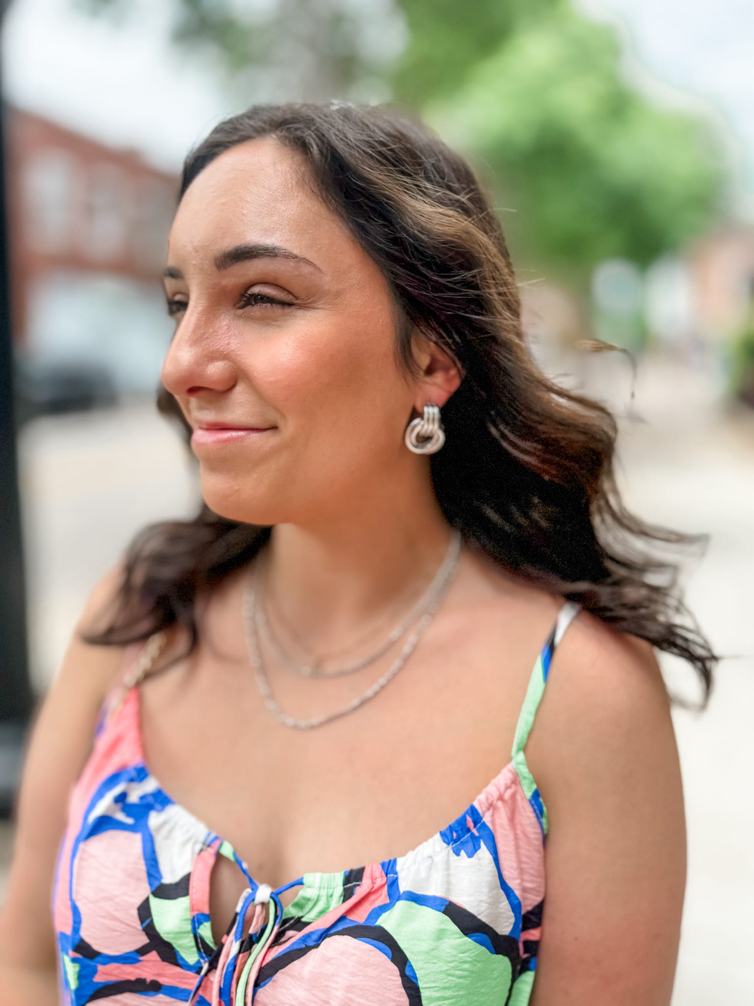 Georgia Silver Hoop Earring-Jewelry - Earrings-Kenze Panne-Peachy Keen Boutique, Women's Fashion Boutique, Located in Cape Girardeau and Dexter, MO